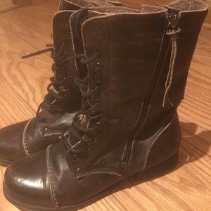ALDO distressed black/dark brown combat boots